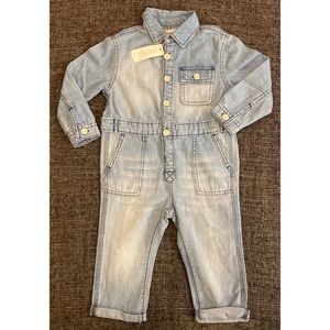 NWT Gymboree Toddler Girl Denim Jumpsuit with Back Rainbow Pocket Size 2T
